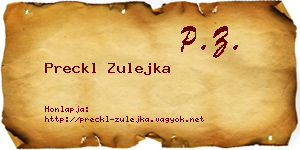 Preckl Zulejka névjegykártya